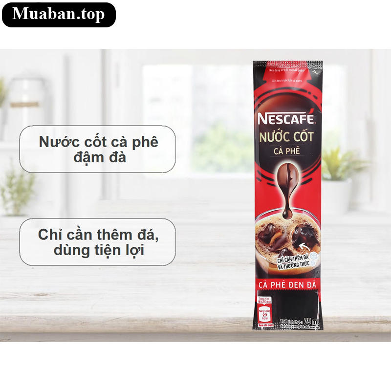 Hộp 5 gói nước cốt cà phê đen NesCafé 75ml 10