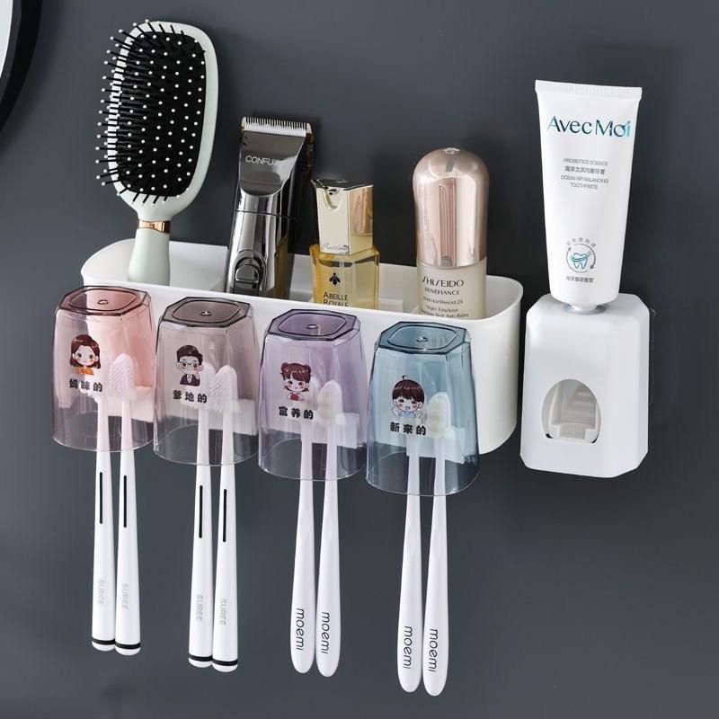 Kệ để bàn chải đánh răng nhả kem tự động Kệ để bàn chải đánh răng nhả kem tự động