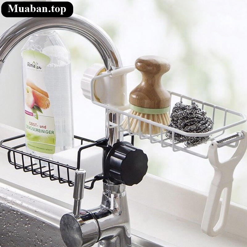 Kệ để đồ rửa chén gắn vòi nước để xà bông