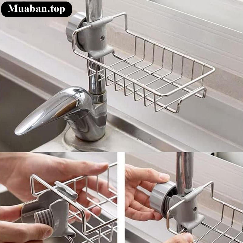 Kệ để đồ rửa chén gắn vòi nước để xà bông 6