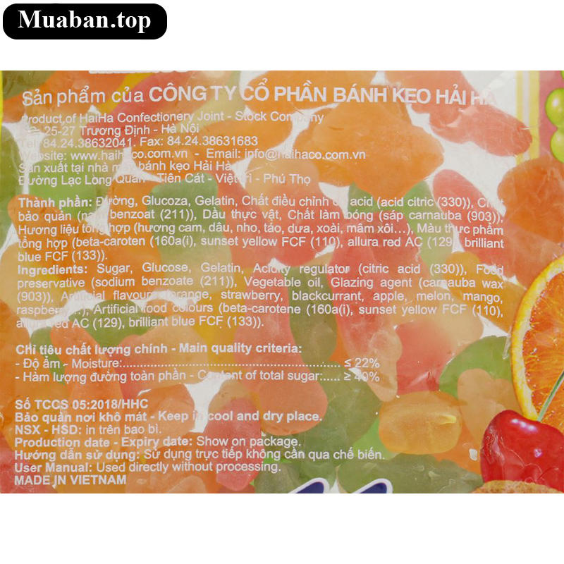 Kẹo dẻo Hải Hà Jelly Chip gói 175g 3