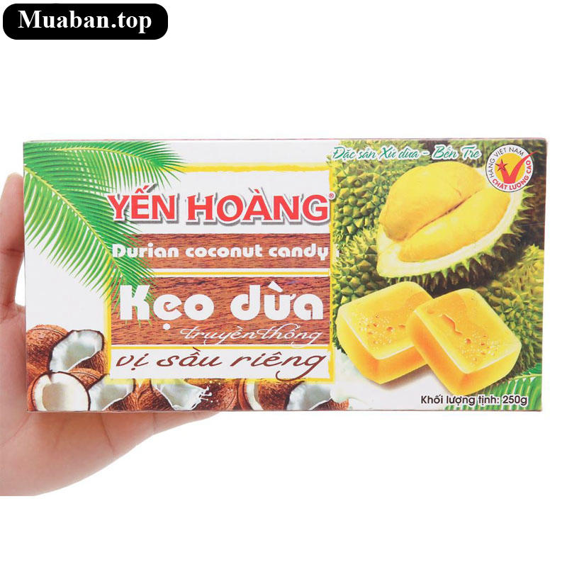Kẹo dừa vị sầu riêng Yến Hoàng hộp 250g 4