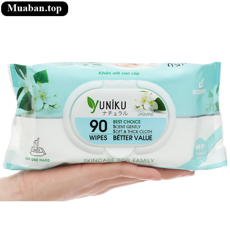 Khăn ướt Yuniku hương hoa nhài gói 90 miếng 3