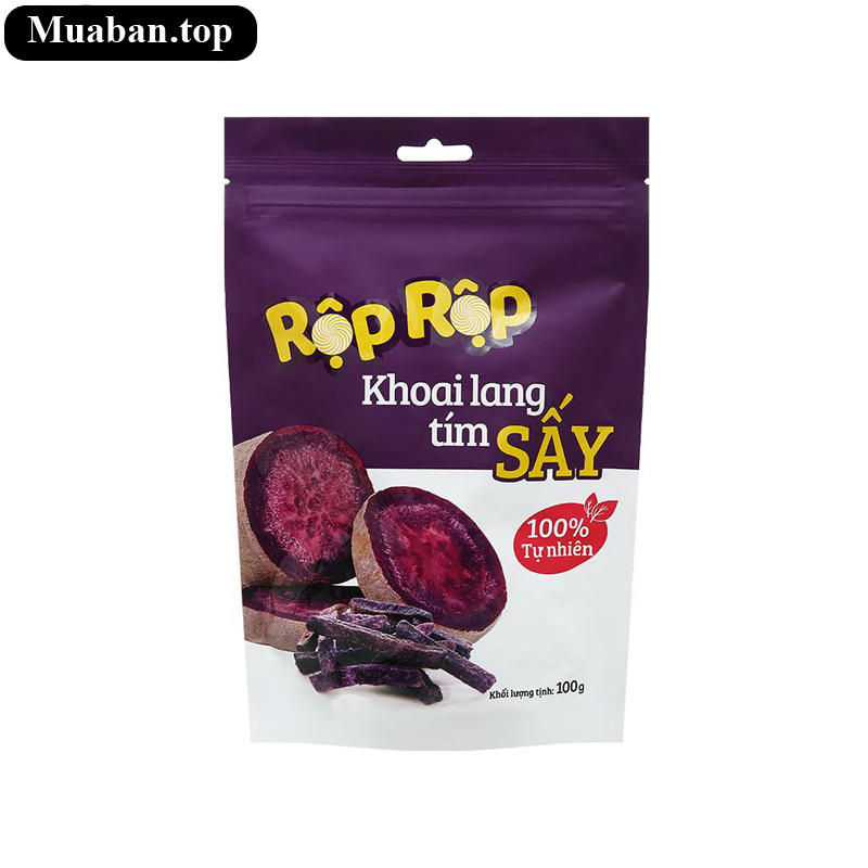 Khoai lang tím sấy Rộp Rộp gói 100g Khoai lang tím sấy Rộp Rộp gói 100g