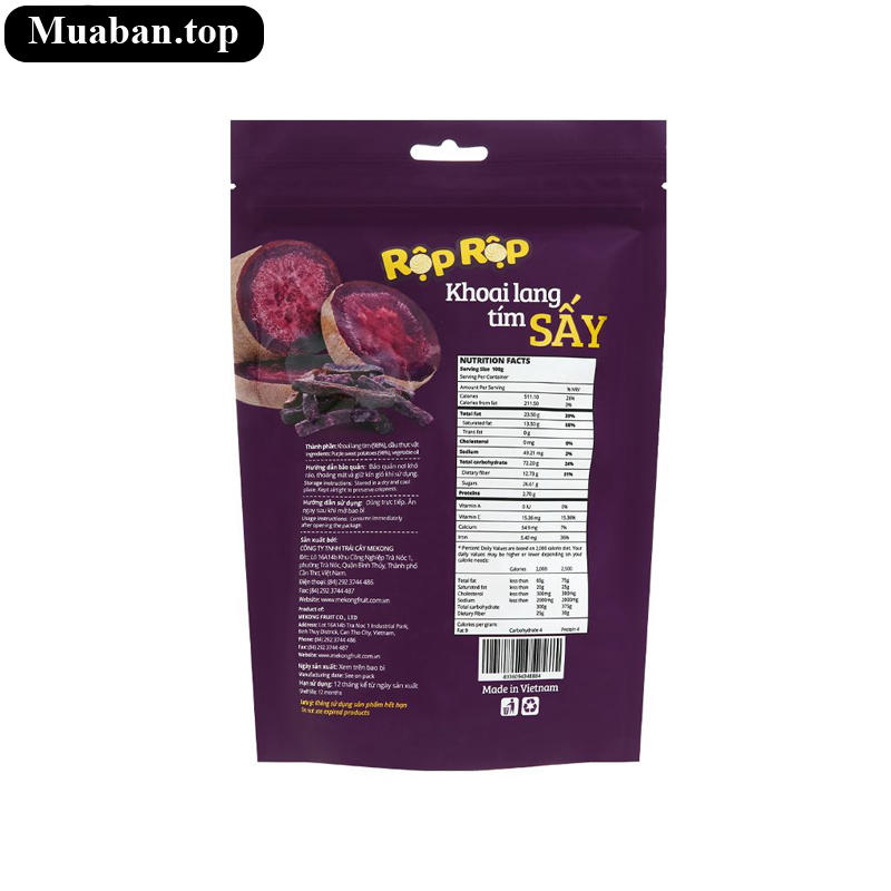 Khoai lang tím sấy Rộp Rộp gói 100g 2