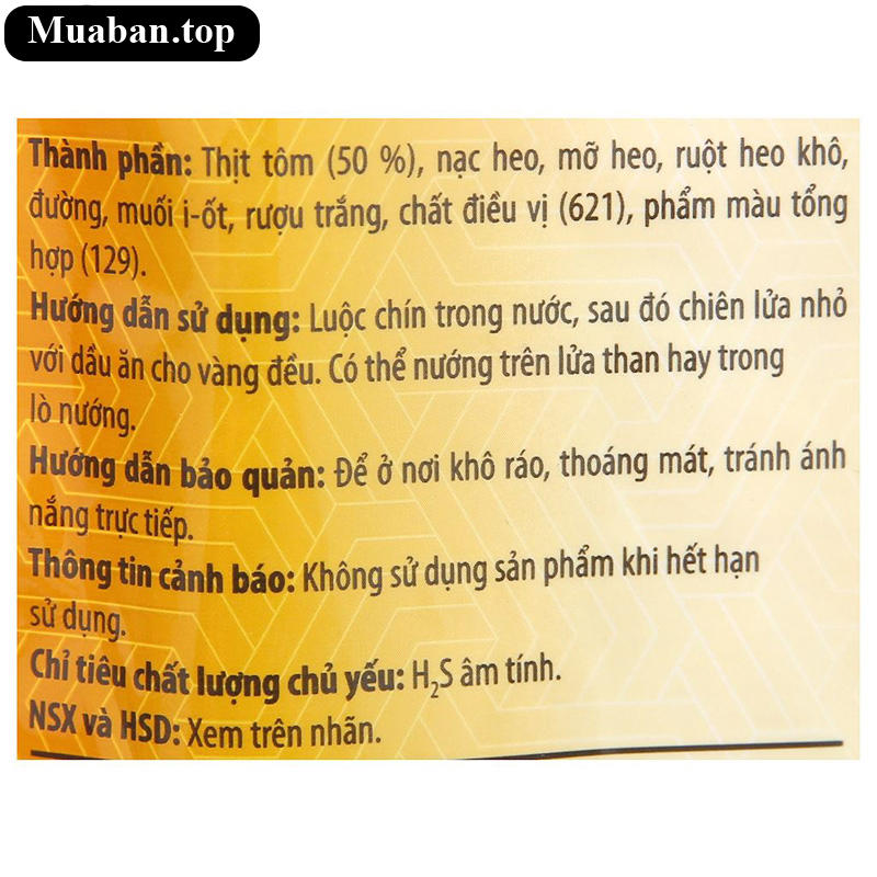 Lạp xưởng tôm Vissan gói 200g 3