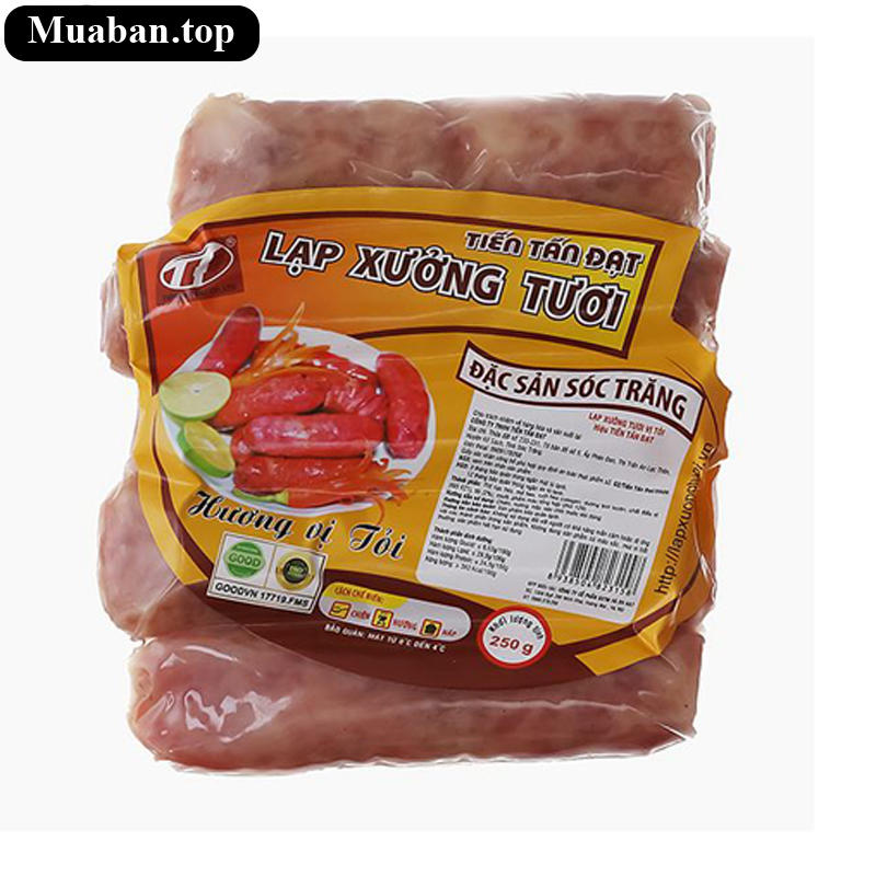 Lạp xưởng tươi vị tỏi Tiến Tấn Đạt gói 250g