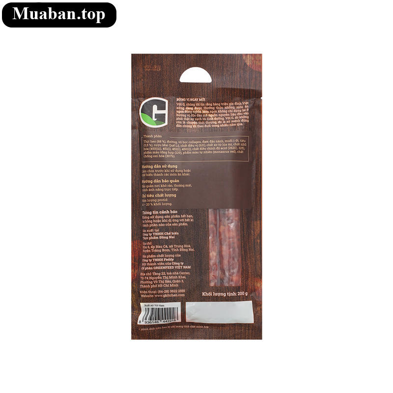 Lạp xưởng vị tiêu truyền thống G Kitchen gói 200g 3