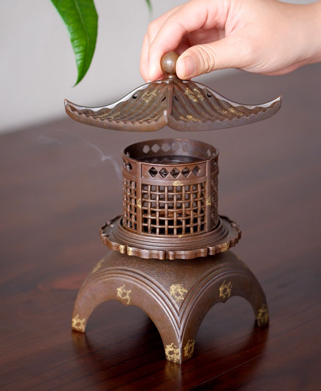 Lư lầu cổ thiên hương bằng hợp kim 3