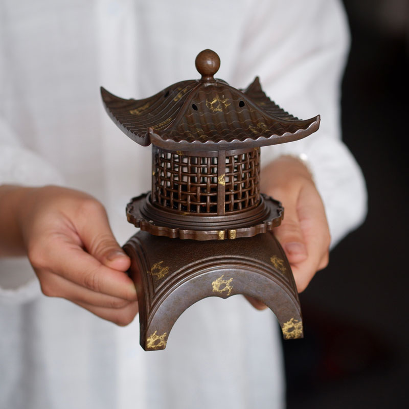 Lư lầu cổ thiên hương bằng hợp kim 4