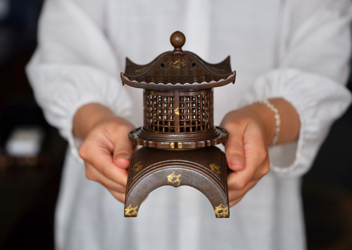 Lư lầu cổ thiên hương bằng hợp kim 5
