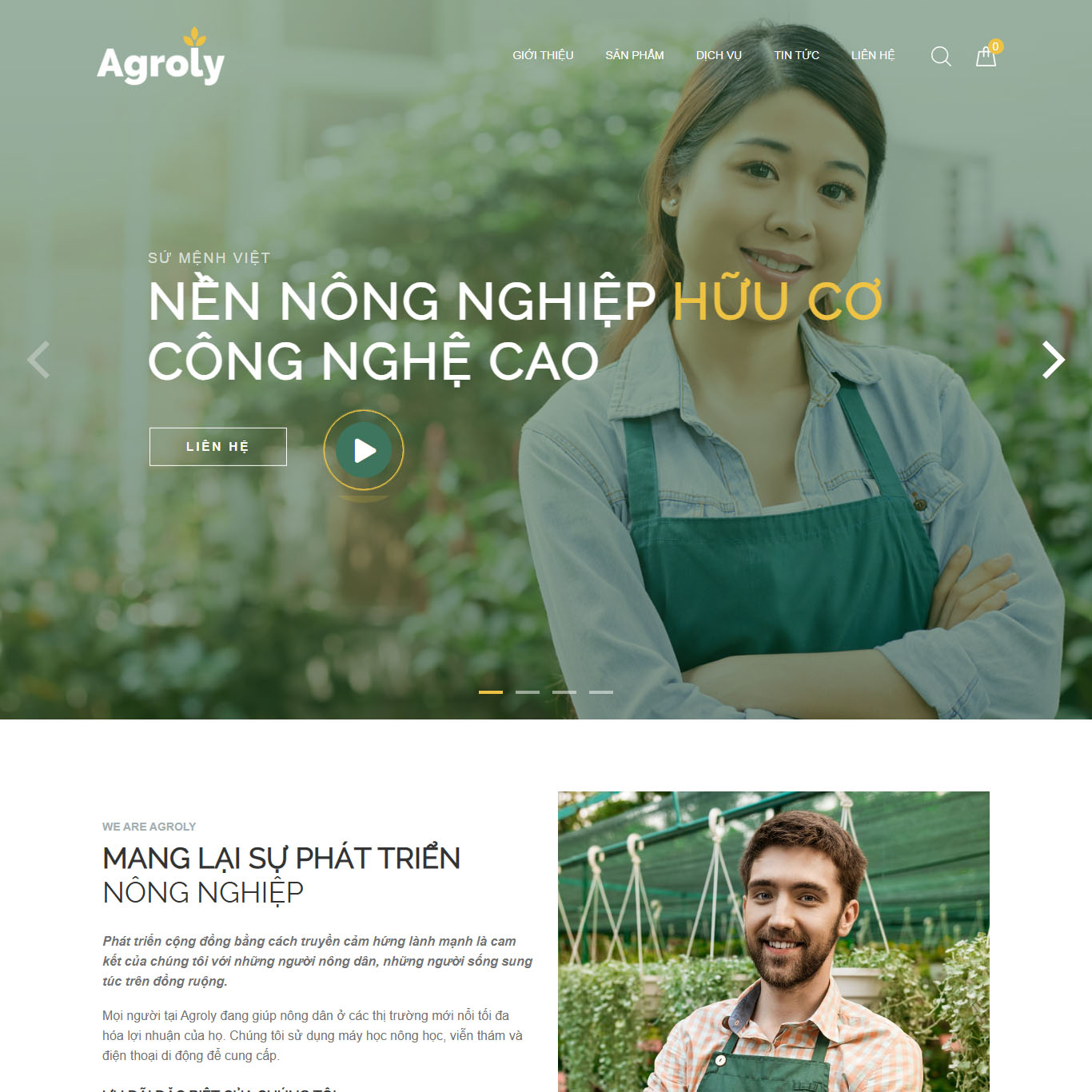 Mẫu giao diện website dự án rau sạch Eargoly dành cho WordPress
