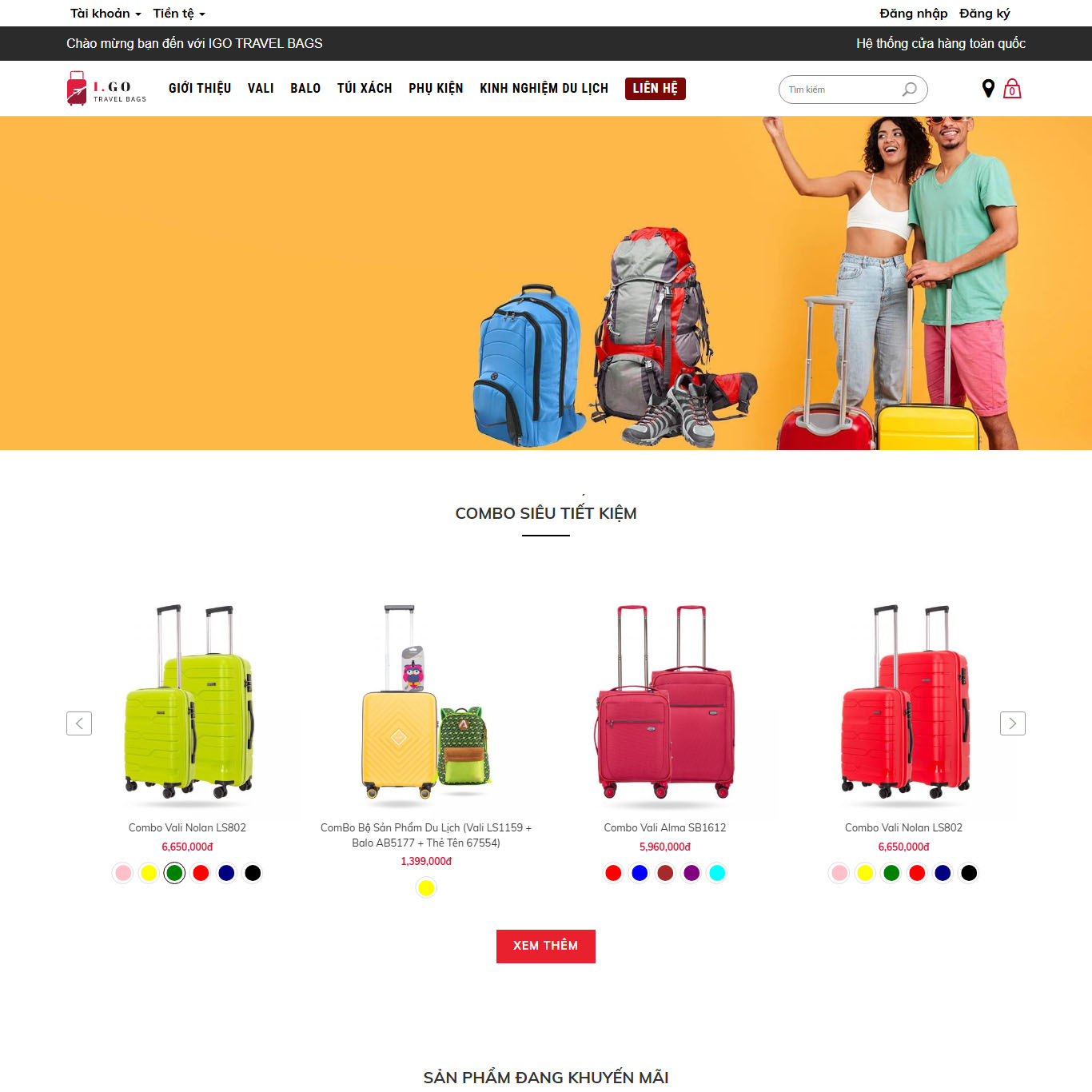 Mẫu giao diện website kinh doanh túi xách Igo dành cho WordPress