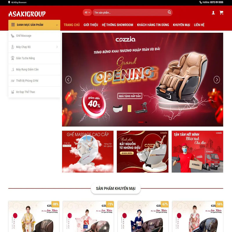 Mẫu giao diện website Theme wordpress bán Ghế Massage