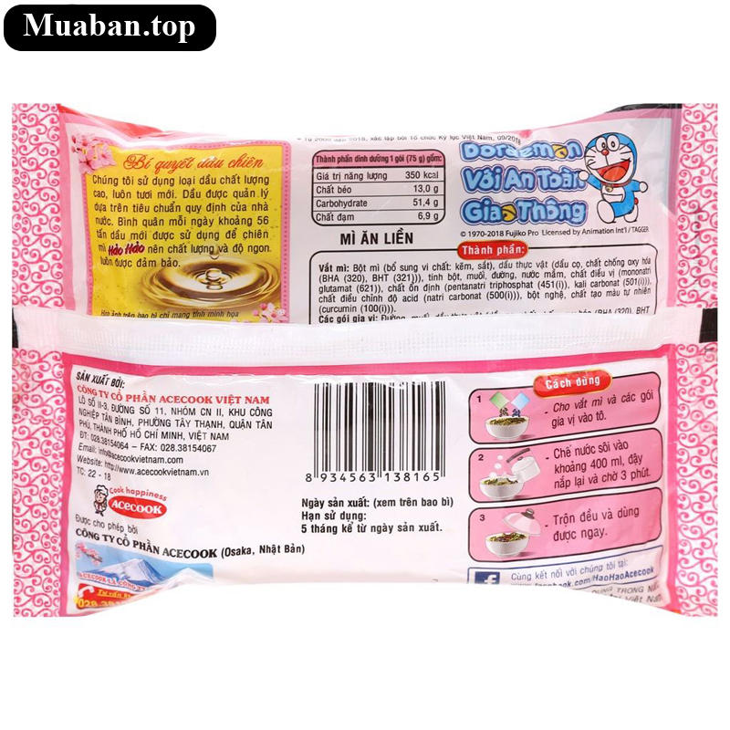 Mì Hảo Hảo vị tôm chua cay gói 75g 2