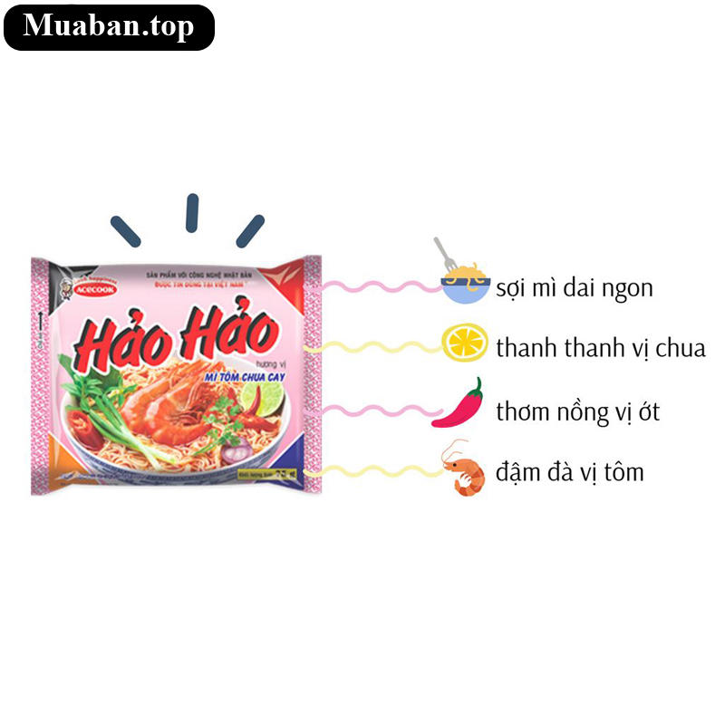 Mì Hảo Hảo vị tôm chua cay gói 75g 6