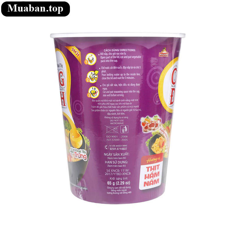 Mì khoai tây Cung Đình thịt hầm nấm ly 65g 2