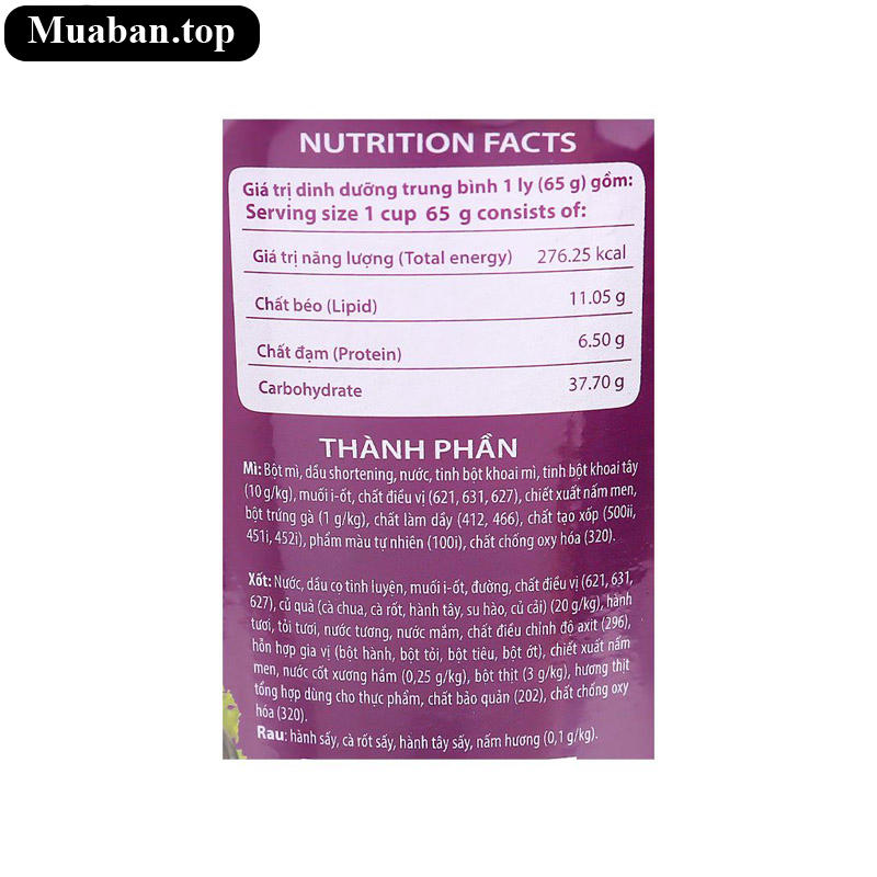 Mì khoai tây Cung Đình thịt hầm nấm ly 65g 4