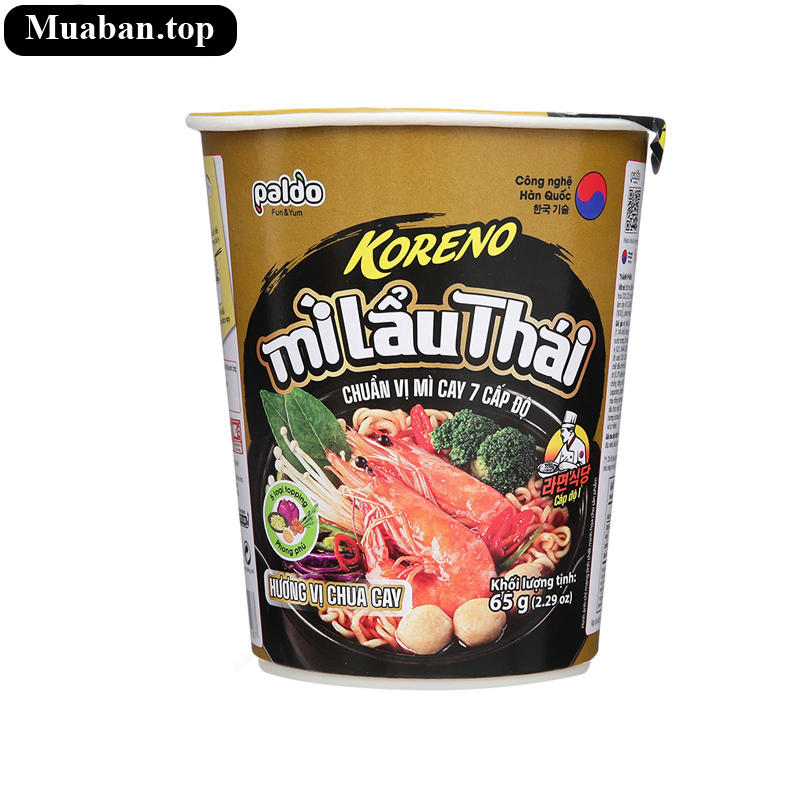 Mì lẩu Thái Koreno hương vị chua cay ly 65g 2
