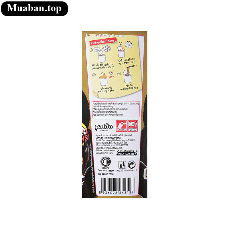 Mì lẩu Thái Koreno hương vị chua cay ly 65g 4