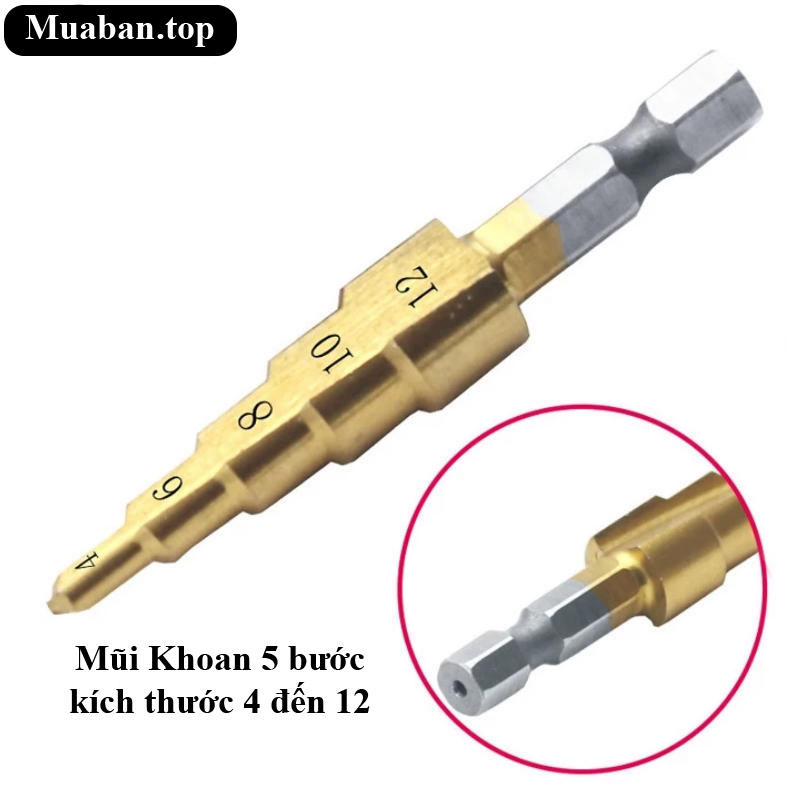 Mũi Khoan Tháp Chuôi Lục Giác Khoan Các Loại Vật Liệu 3