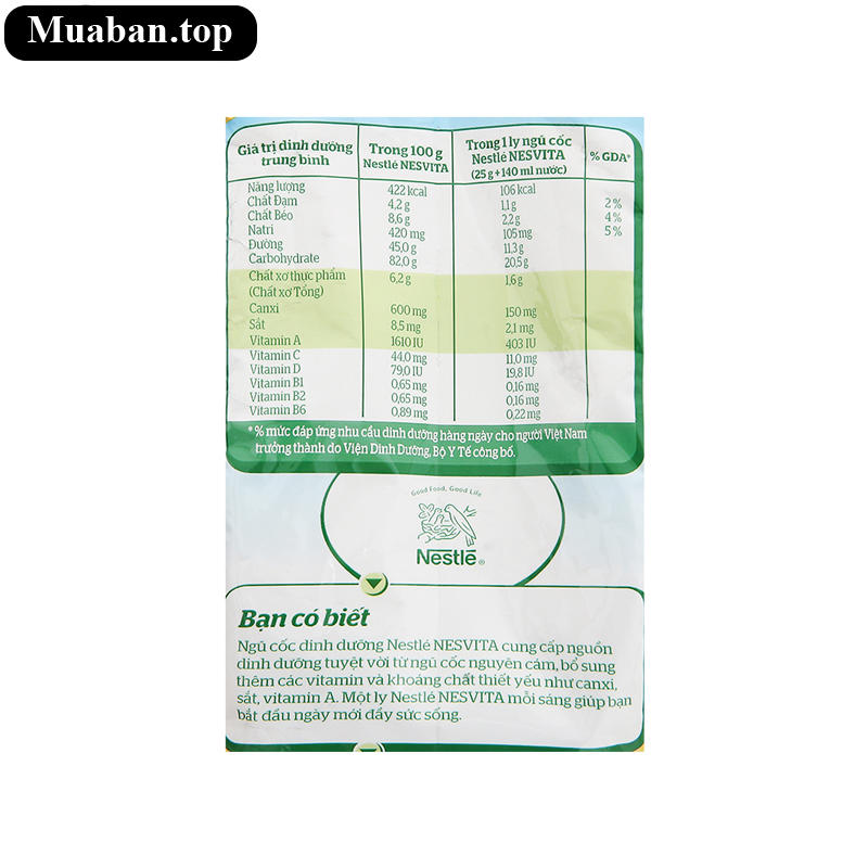 Ngũ cốc dinh dưỡng Nesvita bịch 350g 3