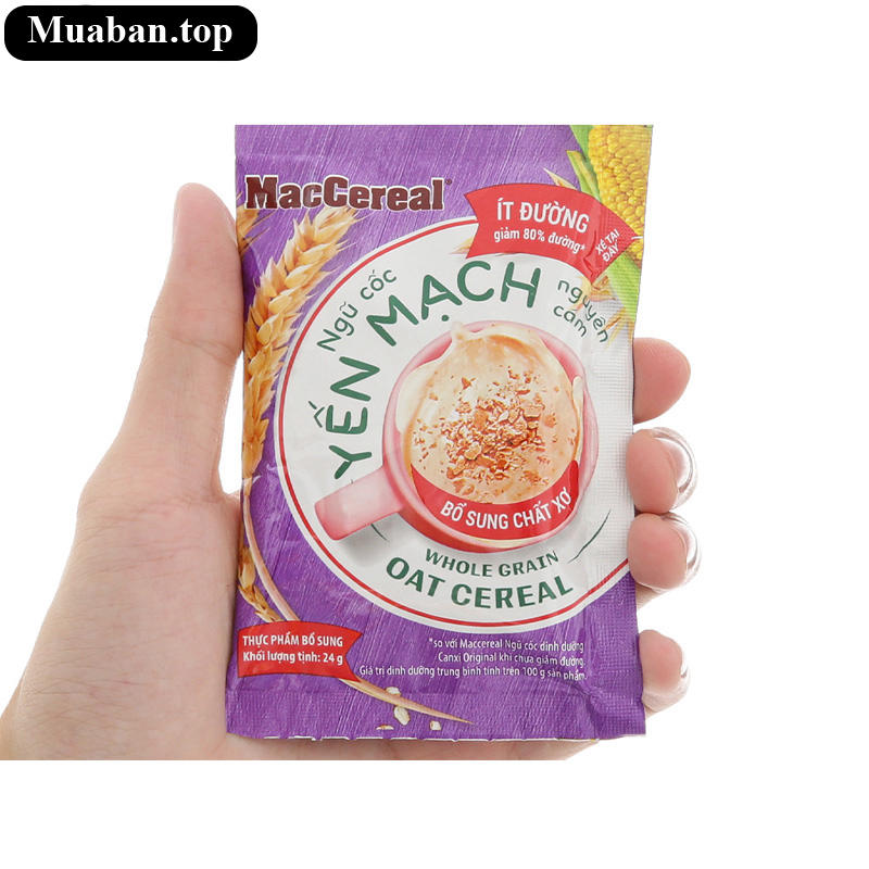 Ngũ cốc yến mạch nguyên cám MacCereal ít đường bịch 480g 10