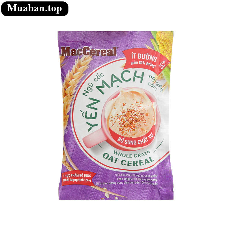 Ngũ cốc yến mạch nguyên cám MacCereal ít đường bịch 480g 5