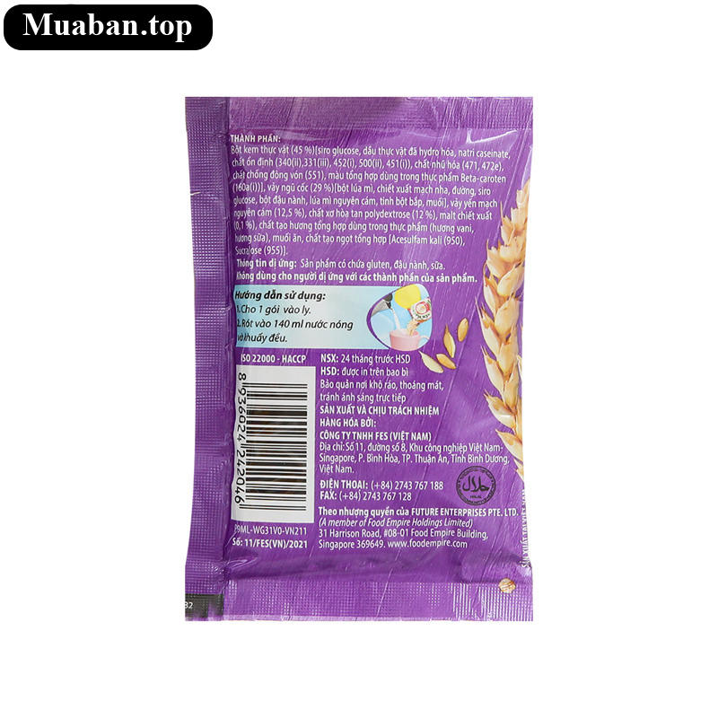 Ngũ cốc yến mạch nguyên cám MacCereal ít đường bịch 480g 6