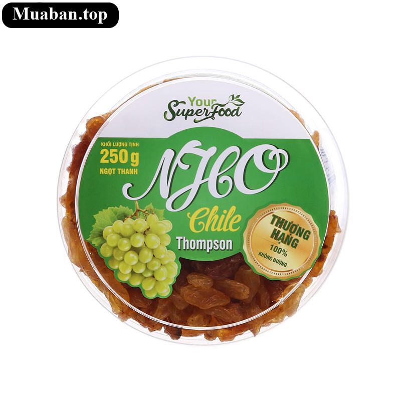 Nho Thompson Chile Your Superfood hộp 250g Nho Thompson Chile Your Superfood hộp 250g