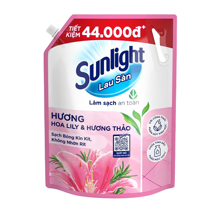 Nước lau sàn Sunlight hương hoa lily túi nhựa 3.6kg
