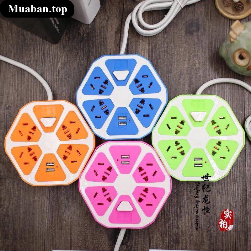 Ổ cắm điện hình trái cam có cổng sạc USB 2