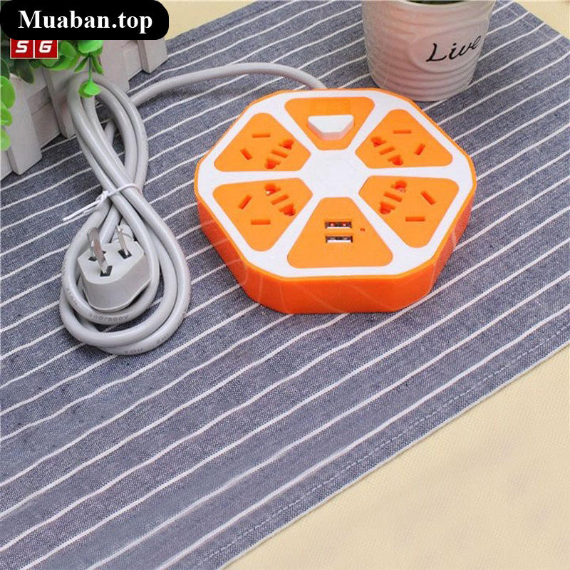 Ổ cắm điện hình trái cam có cổng sạc USB 4
