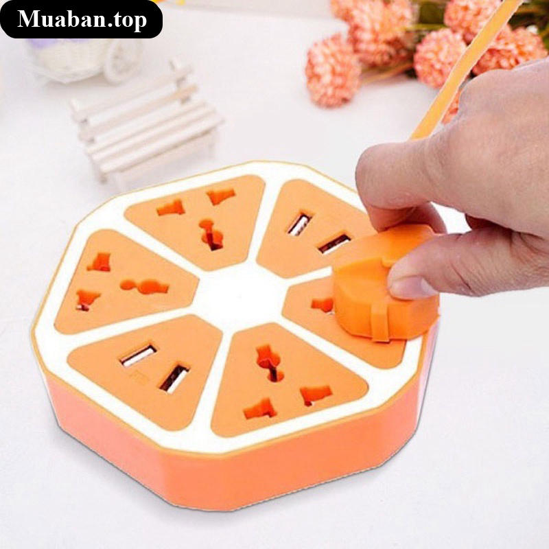 Ổ cắm điện hình trái cam có cổng sạc USB 5