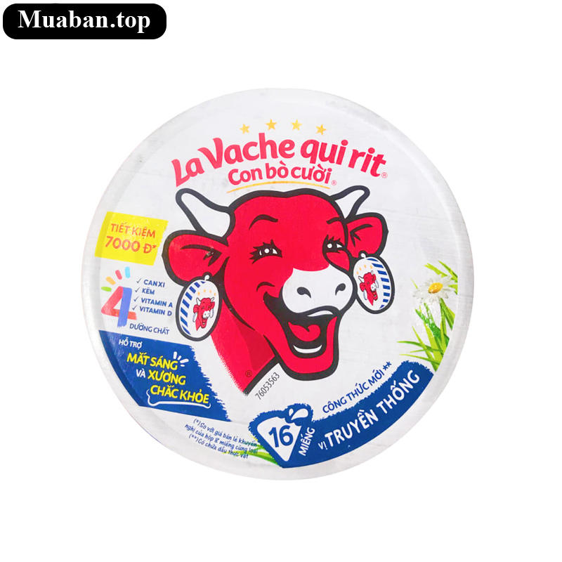 Phô mai vị truyền thống Con Bò Cười hộp 224g 16 miếng 2