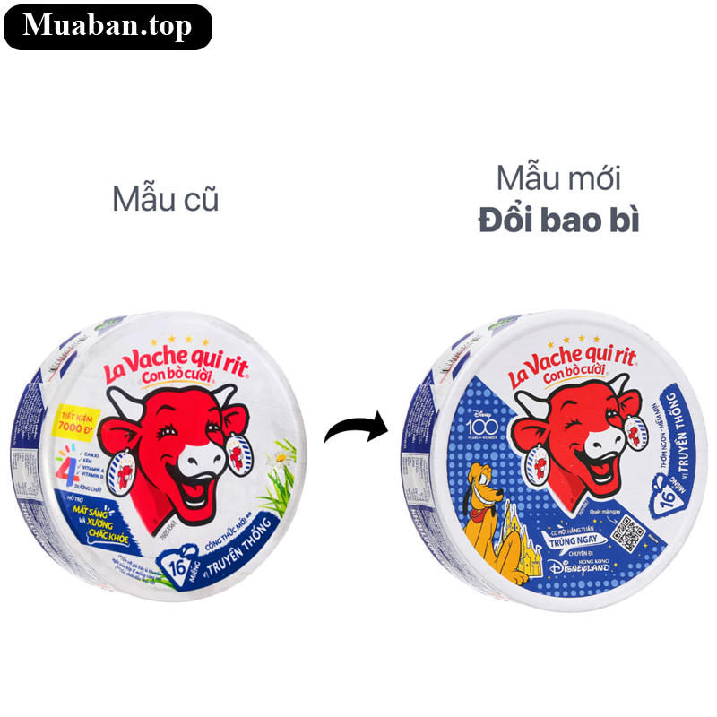Phô mai vị truyền thống Con Bò Cười hộp 224g 16 miếng 4