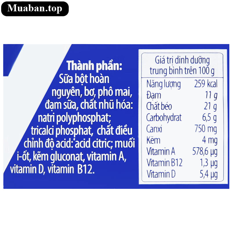 Phô mai vị truyền thống Con Bò Cười hộp 224g 16 miếng 7