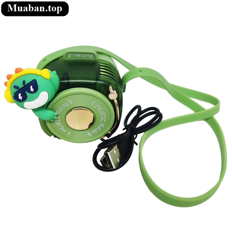Quạt Đeo Cổ Mini Givelong GL120123 DJ Music Xanh Lá 3
