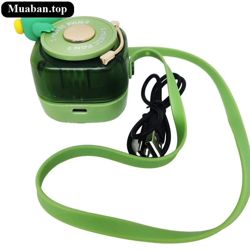 Quạt Đeo Cổ Mini Givelong GL120123 DJ Music Xanh Lá 4