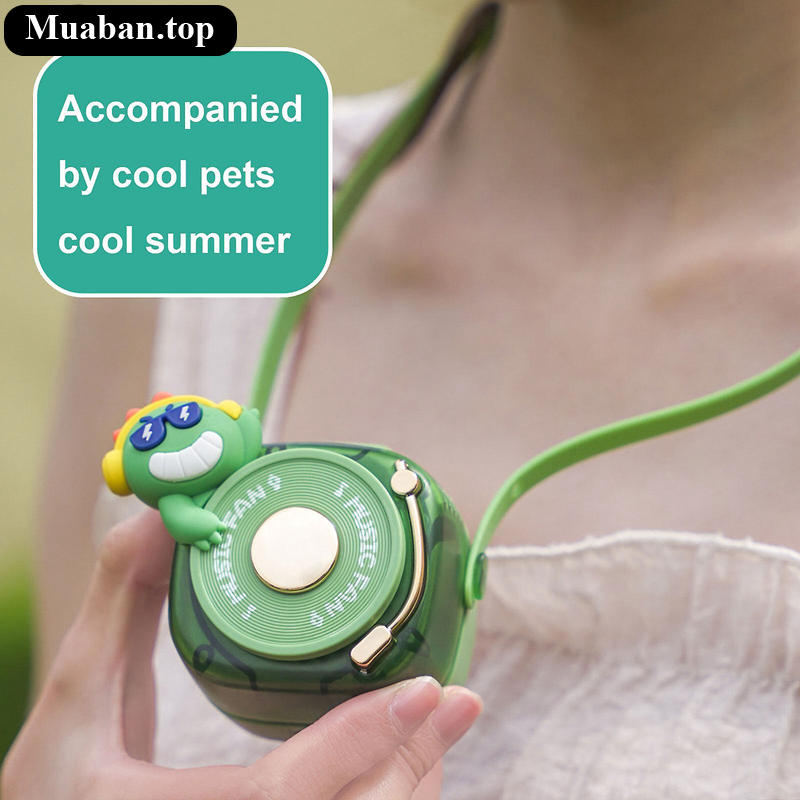 Quạt Đeo Cổ Mini Givelong GL120123 DJ Music Xanh Lá 6