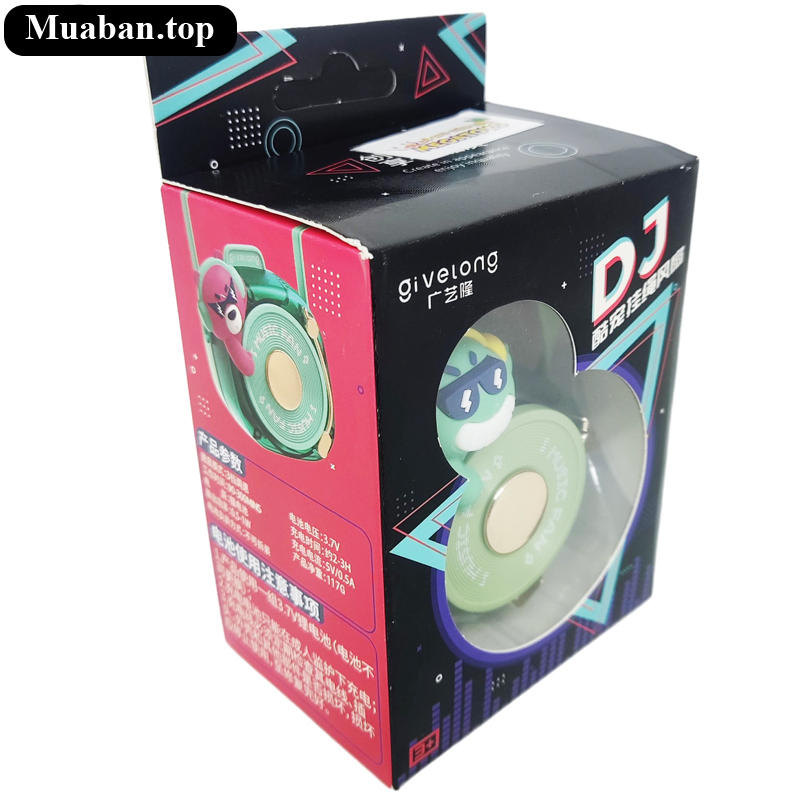Quạt Đeo Cổ Mini Givelong GL120123 DJ Music Xanh Lá 8