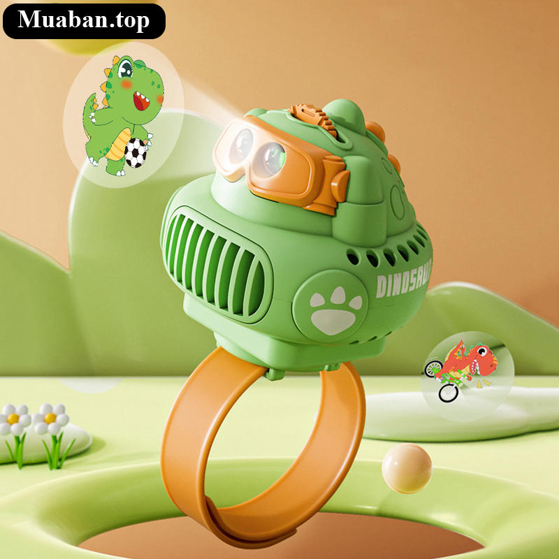 Quạt Đeo Tay Mini Halo Cool MT638385 Khủng Long Xanh Lá 8
