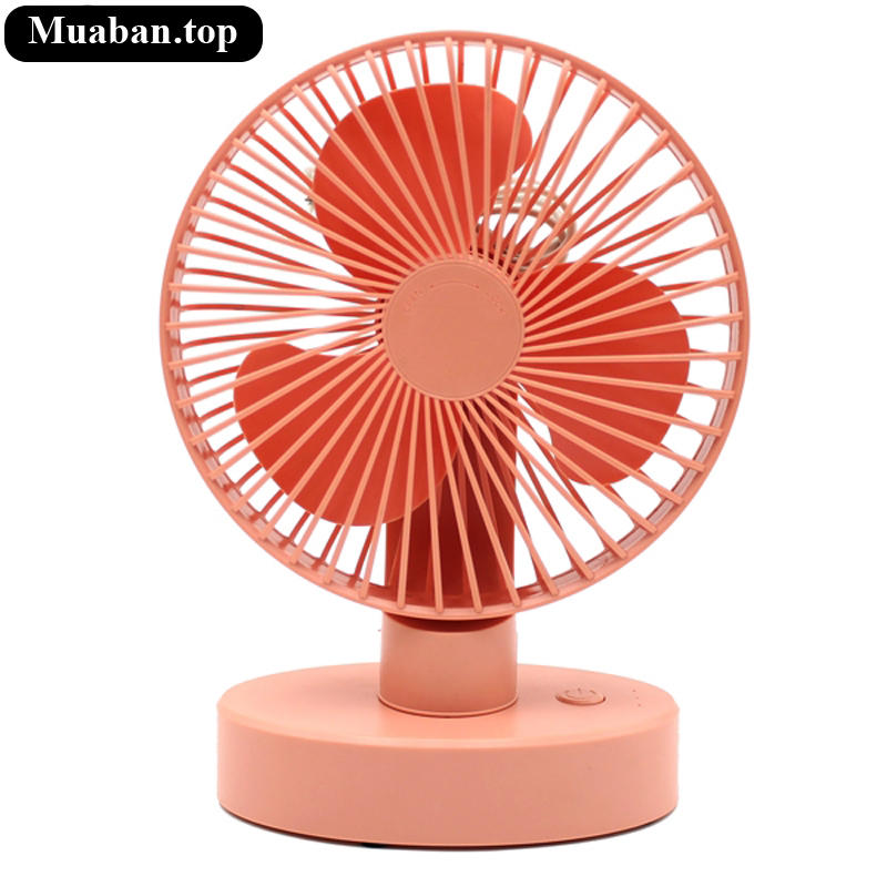 Quạt Tích Điện Mini HR 1920 Để Bàn Màu Hồng Cam