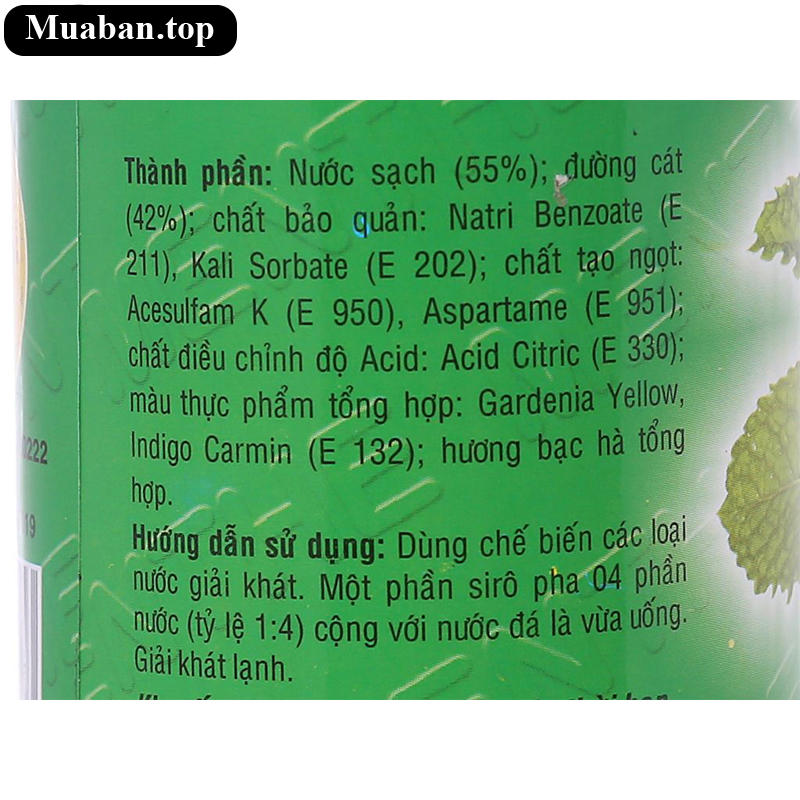 Siro Trinh Hương Bạc Hà 600ml 5