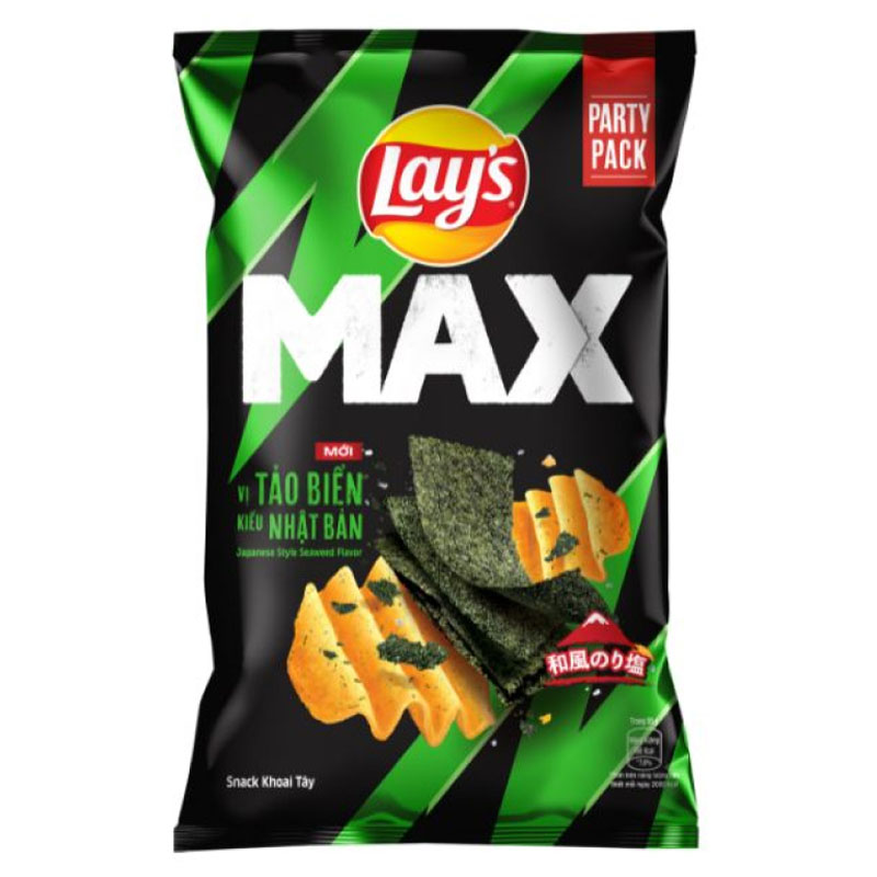 Snack khoai tây vị tảo biển kiểu Nhật Bản Lay’s Max gói 75g