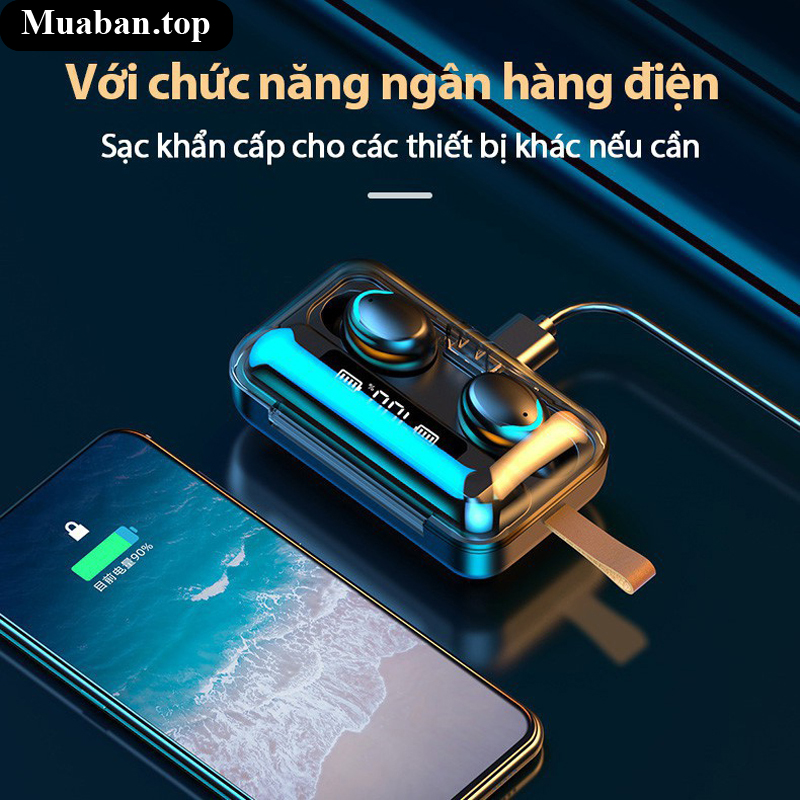 Tai nghe bluetooth F9 Pro 5.0 cảm ứng và chống nước 8