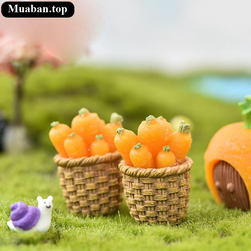Thiên đường thỏ và cà rốt tiểu cảnh bằng gốm 1
