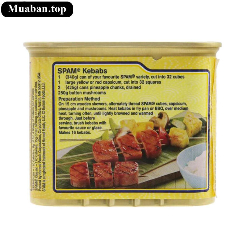 Thịt heo Spam Lite Hormel Foods 340g 2
