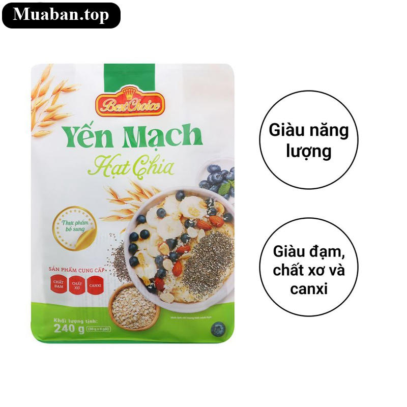 Thực phẩm bổ sung yến mạch hạt chia Best Choice gói 240g 1