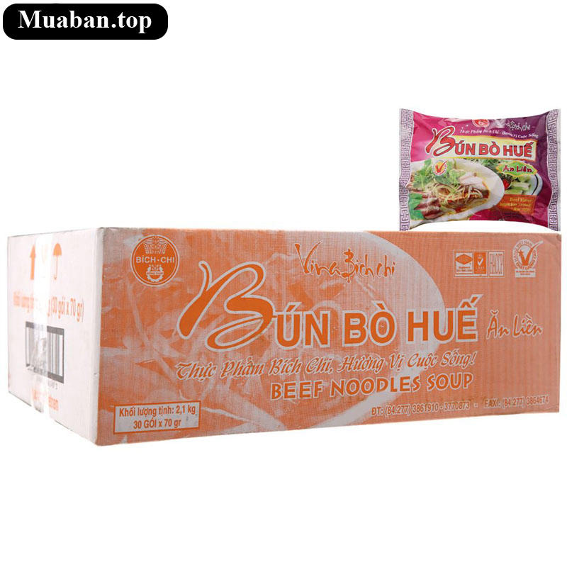 Thùng 30 gói bún bò huế Vina Bích Chi 70g